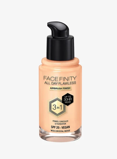 Max Factor Max Factor Facefinity All Day Flawless Foundation - W33 Crystal Beige, 30ml